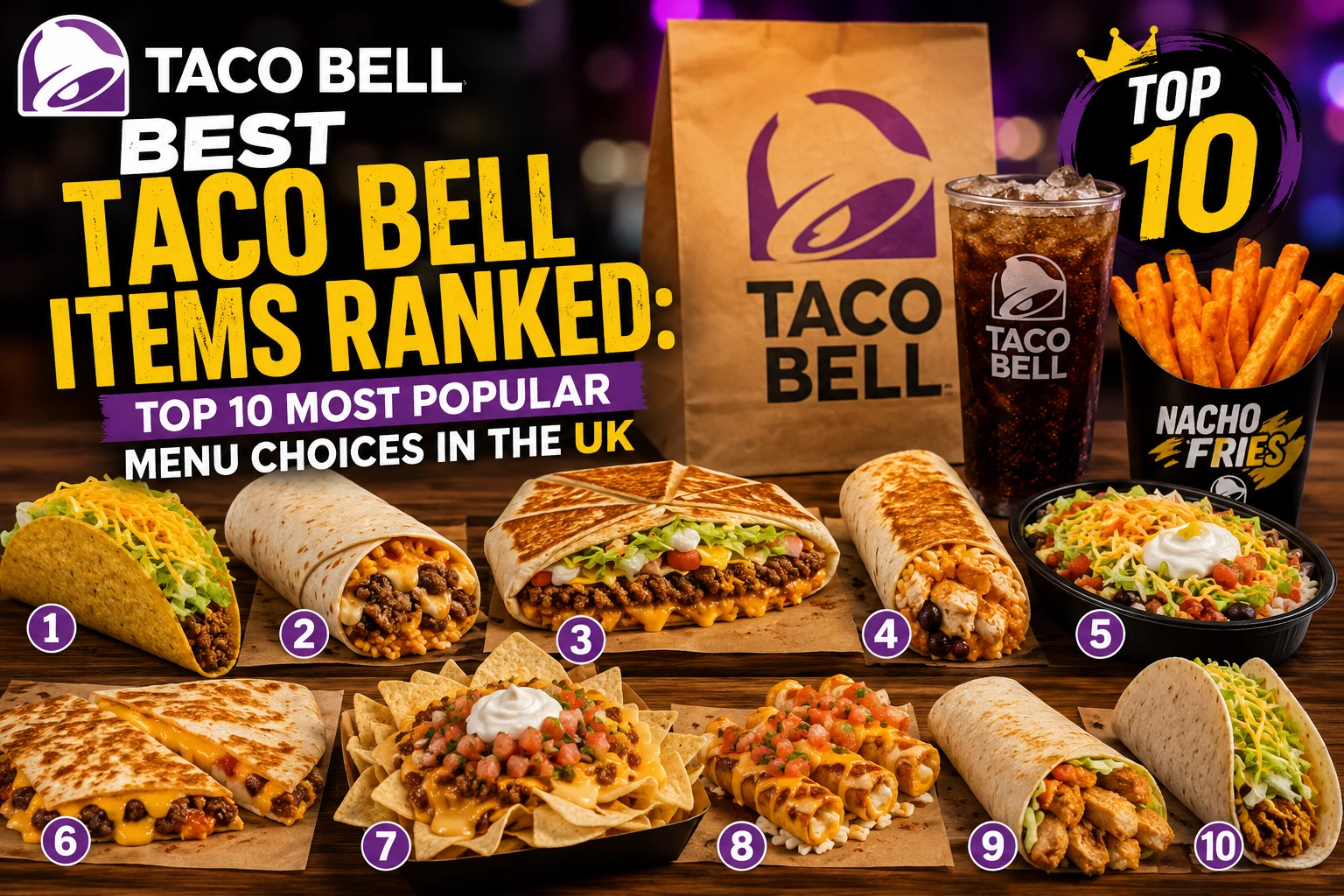 Taco Bell top 10 Best items choices in UK-image-tacobellmenuuk.com